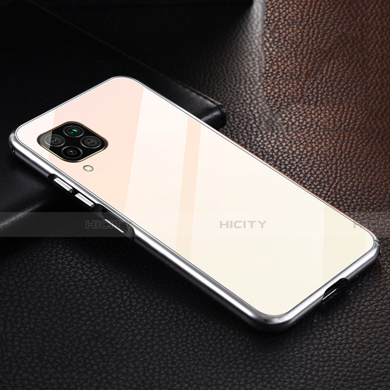 Handyhülle Hülle Luxus Aluminium Metall Tasche T02 für Huawei Nova 6 SE Silber