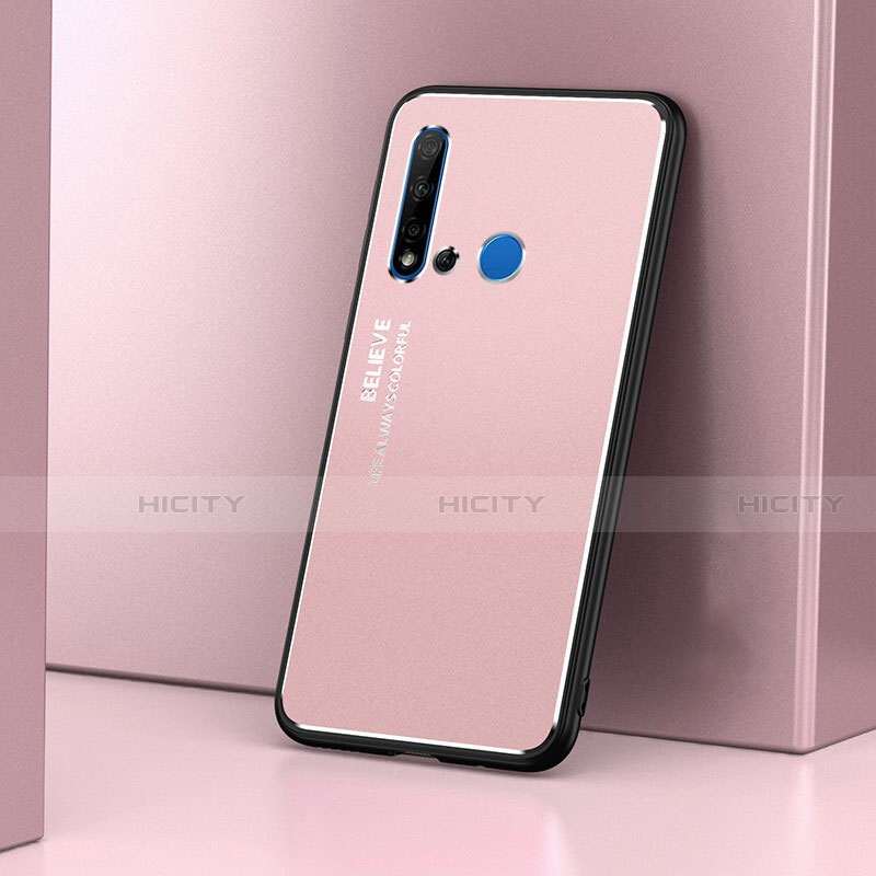 Handyhülle Hülle Luxus Aluminium Metall Tasche T02 für Huawei P20 Lite (2019) Rosegold Plus