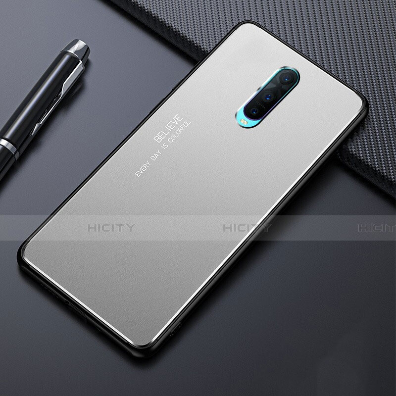 Handyhülle Hülle Luxus Aluminium Metall Tasche T02 für Oppo R17 Pro Silber