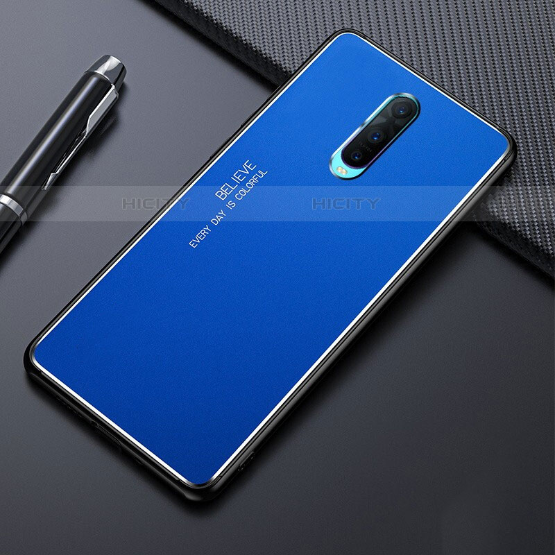 Handyhülle Hülle Luxus Aluminium Metall Tasche T02 für Oppo RX17 Pro Blau