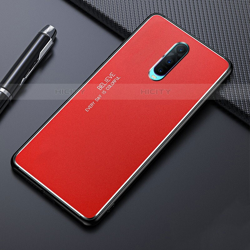 Handyhülle Hülle Luxus Aluminium Metall Tasche T02 für Oppo RX17 Pro Rot