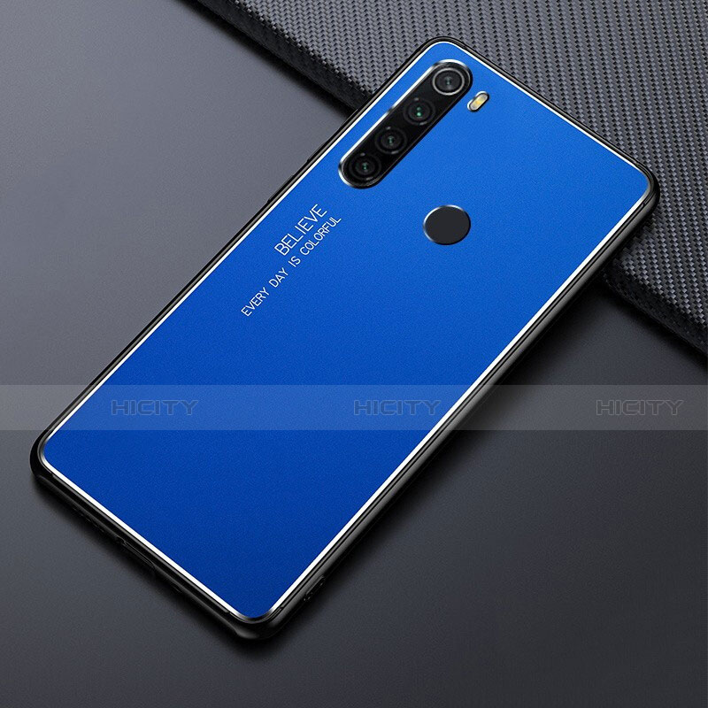 Handyhülle Hülle Luxus Aluminium Metall Tasche T02 für Xiaomi Redmi Note 8 Blau Plus