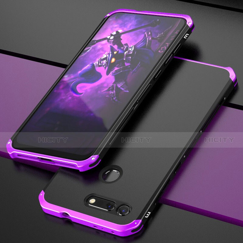 Handyhülle Hülle Luxus Aluminium Metall Tasche T03 für Huawei Honor V20 Violett