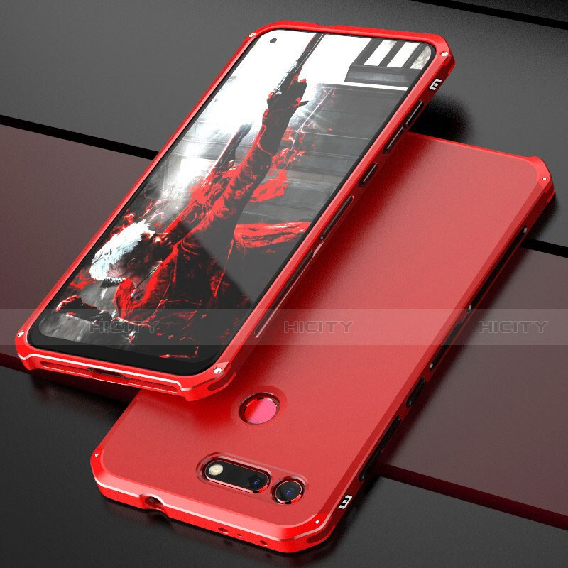 Handyhülle Hülle Luxus Aluminium Metall Tasche T03 für Huawei Honor View 20 Rot Plus