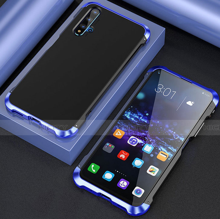 Handyhülle Hülle Luxus Aluminium Metall Tasche T03 für Huawei Nova 5T Blau Plus