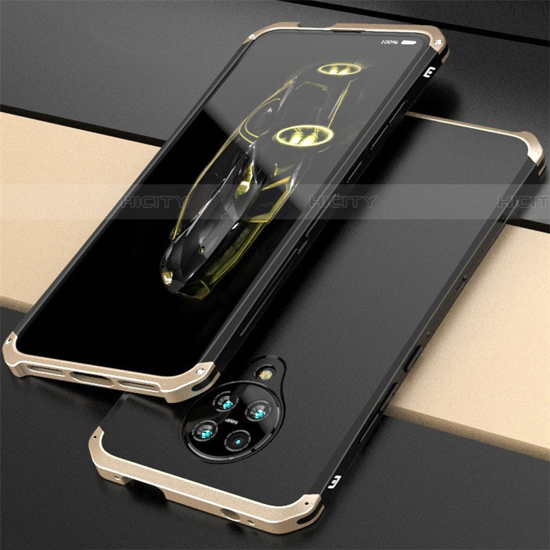 Handyhülle Hülle Luxus Aluminium Metall Tasche T03 für Xiaomi Redmi K30 Pro 5G Gold