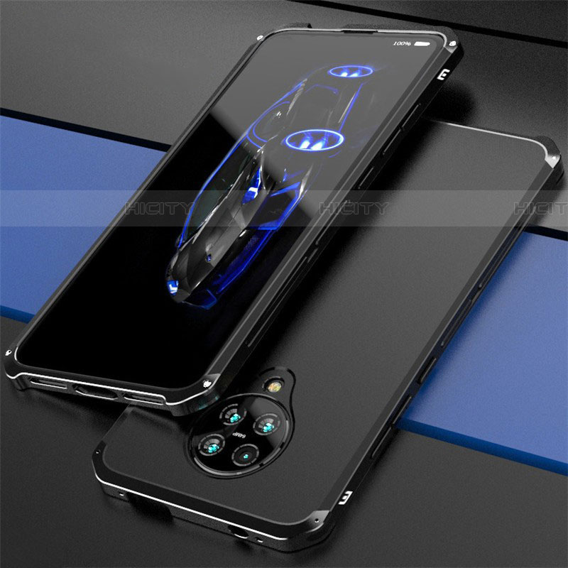 Handyhülle Hülle Luxus Aluminium Metall Tasche T03 für Xiaomi Redmi K30 Pro 5G Schwarz