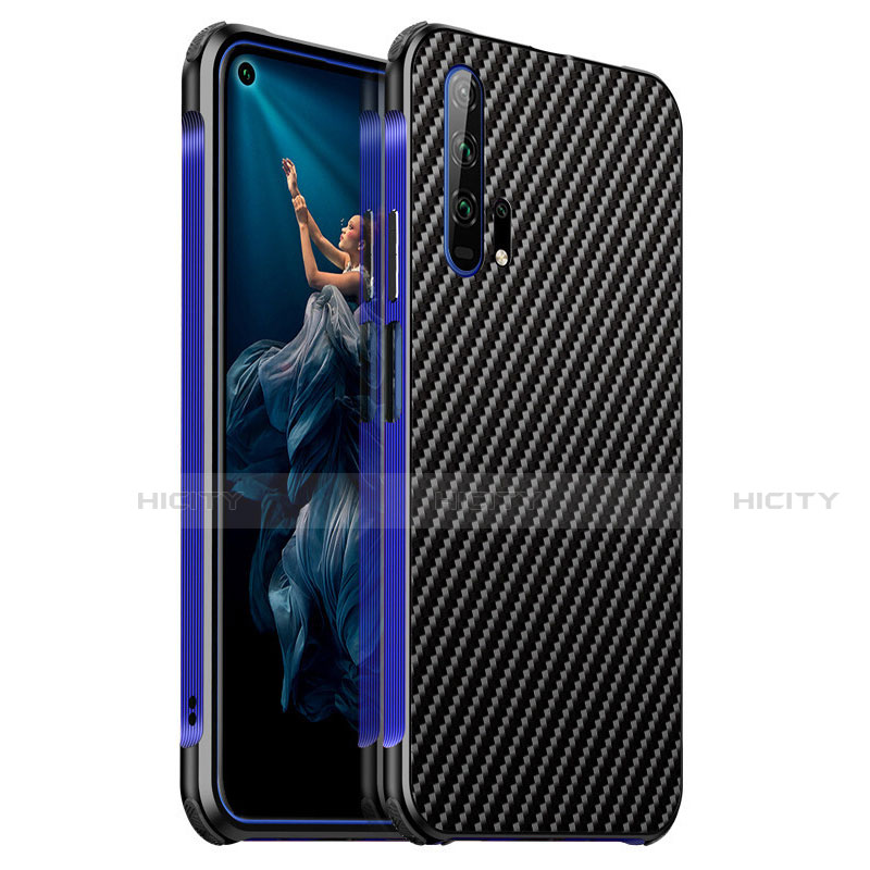 Handyhülle Hülle Luxus Aluminium Metall Tasche T04 für Huawei Honor 20 Pro Blau Plus