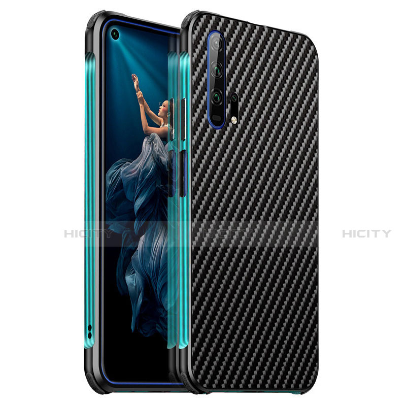 Handyhülle Hülle Luxus Aluminium Metall Tasche T04 für Huawei Honor 20 Pro Cyan Plus