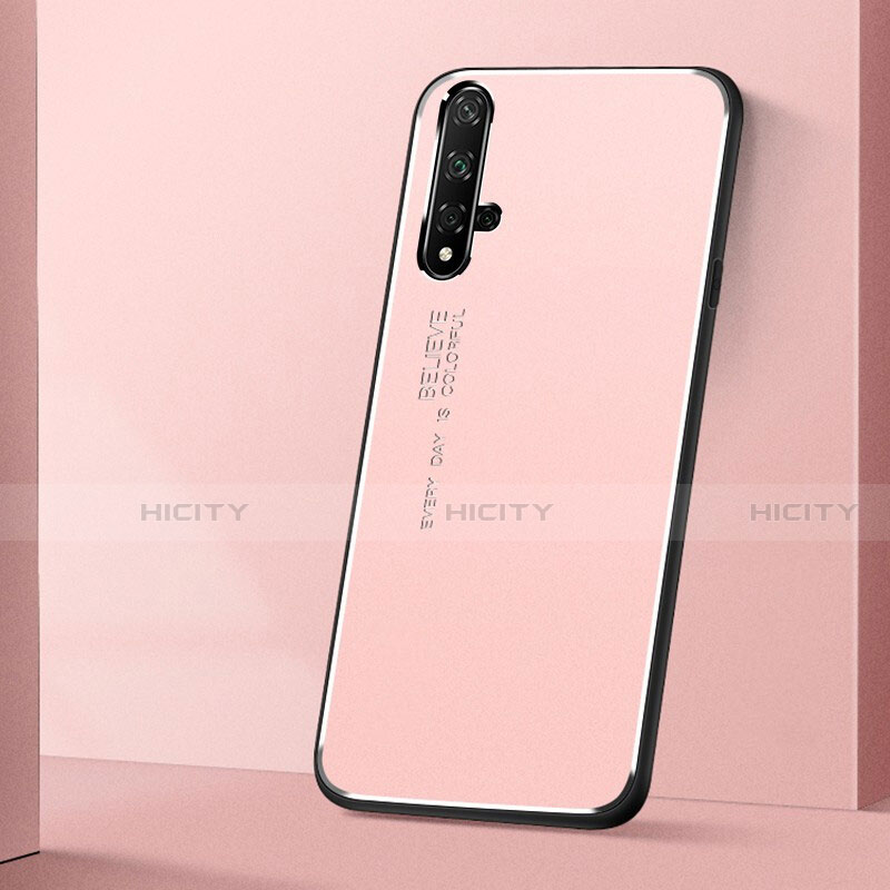 Handyhülle Hülle Luxus Aluminium Metall Tasche T04 für Huawei Honor 20S Rosa Plus