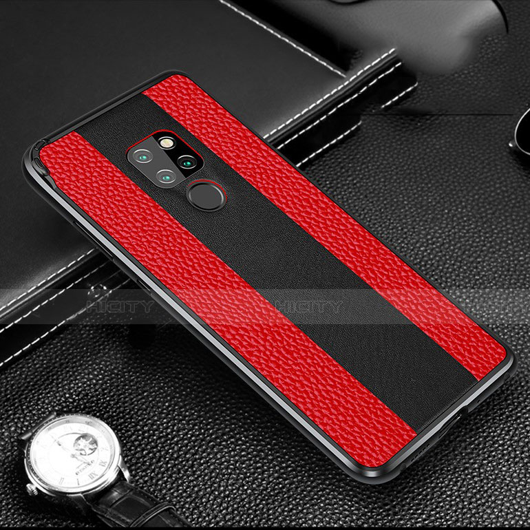 Handyhülle Hülle Luxus Aluminium Metall Tasche T05 für Huawei Mate 20 Rot und Schwarz