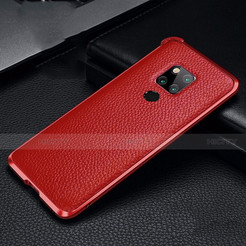 Handyhülle Hülle Luxus Aluminium Metall Tasche T08 für Huawei Mate 20 X 5G Rot