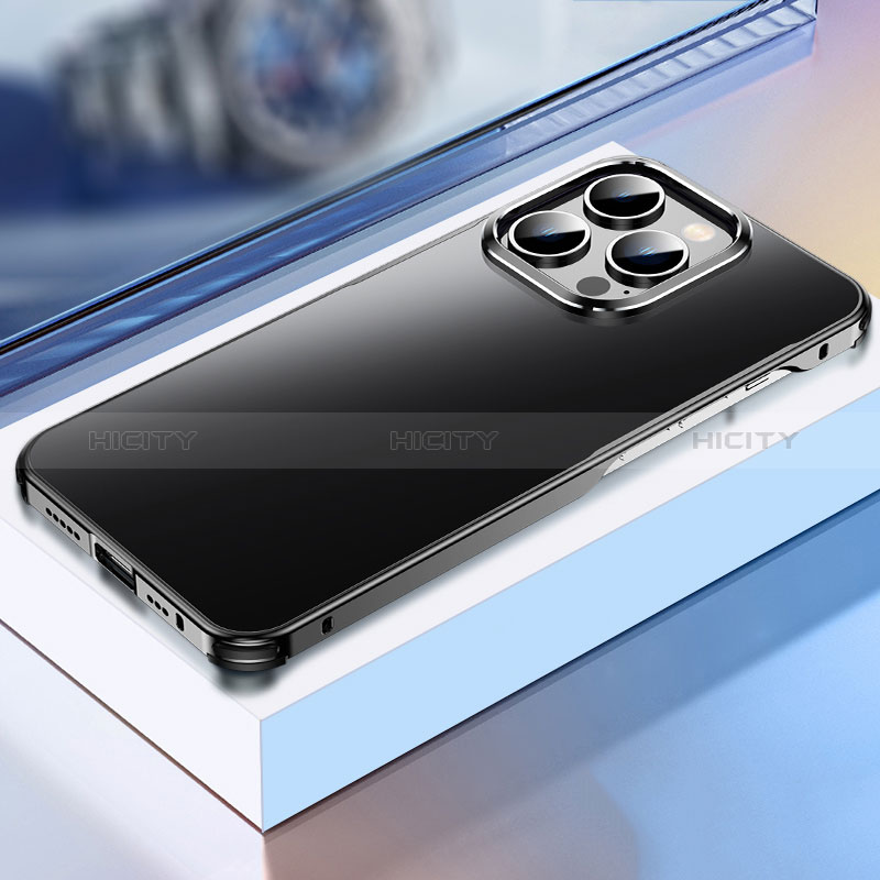 Handyhülle Hülle Luxus Aluminium Metall Tasche TB1 für Apple iPhone 14 Pro groß