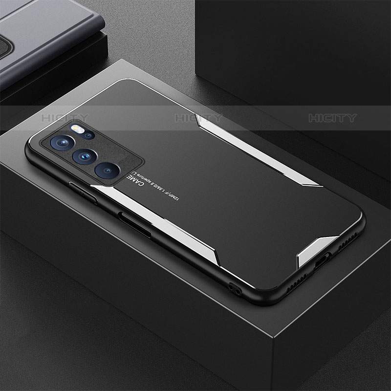 Handyhülle Hülle Luxus Aluminium Metall und Silikon Rahmen Tasche für Oppo Reno6 Pro 5G India groß