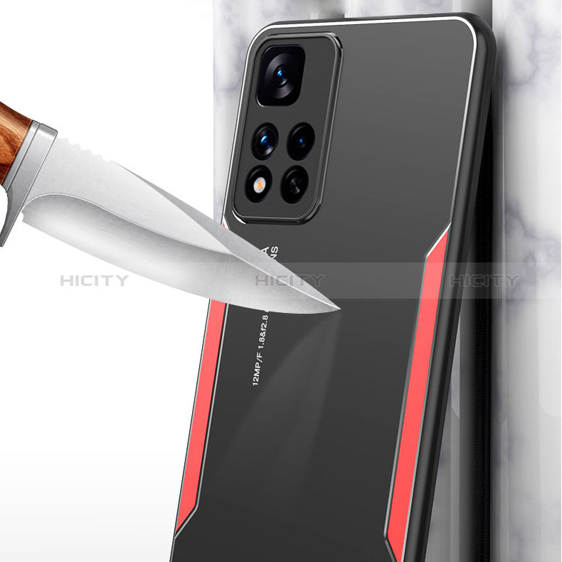 Handyhülle Hülle Luxus Aluminium Metall und Silikon Rahmen Tasche für Xiaomi Mi 11i 5G (2022) groß