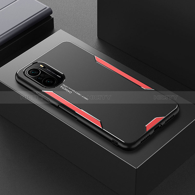 Handyhülle Hülle Luxus Aluminium Metall und Silikon Rahmen Tasche für Xiaomi Mi 11i 5G Rot Plus