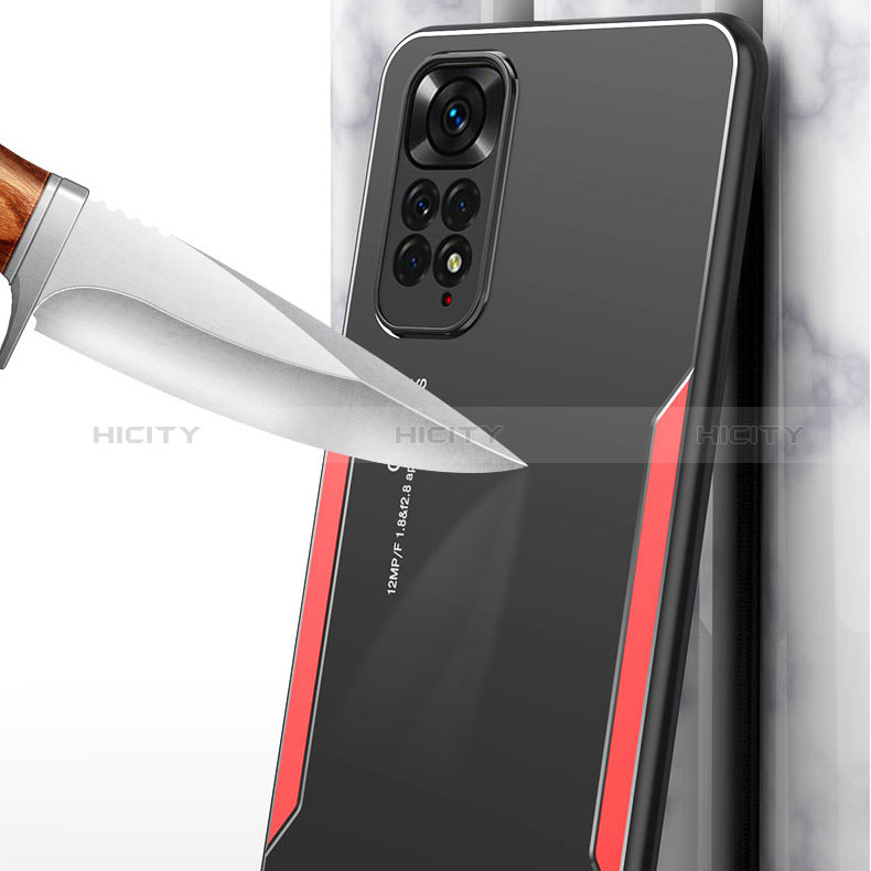 Handyhülle Hülle Luxus Aluminium Metall und Silikon Rahmen Tasche für Xiaomi Redmi Note 11 Pro 4G groß