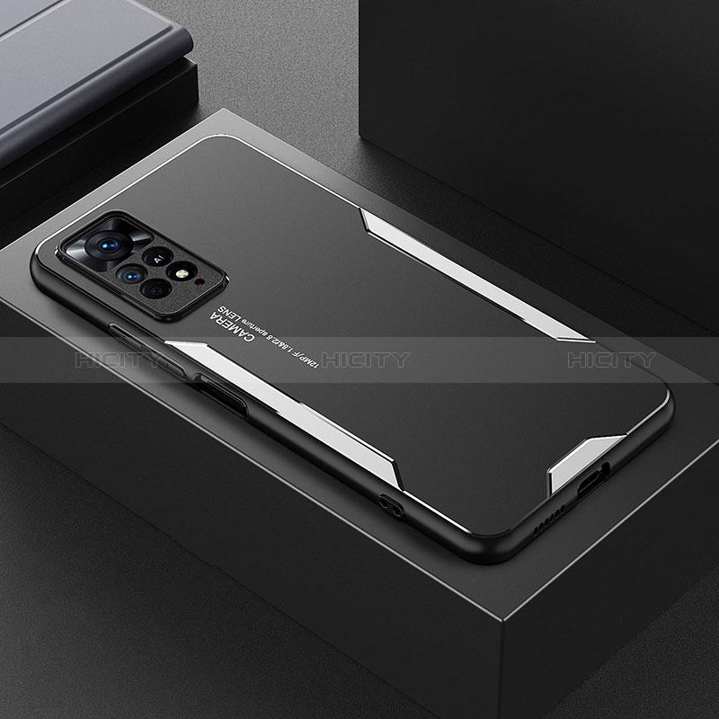 Handyhülle Hülle Luxus Aluminium Metall und Silikon Rahmen Tasche für Xiaomi Redmi Note 11E Pro 5G groß