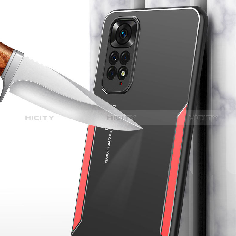 Handyhülle Hülle Luxus Aluminium Metall und Silikon Rahmen Tasche für Xiaomi Redmi Note 11S 4G groß