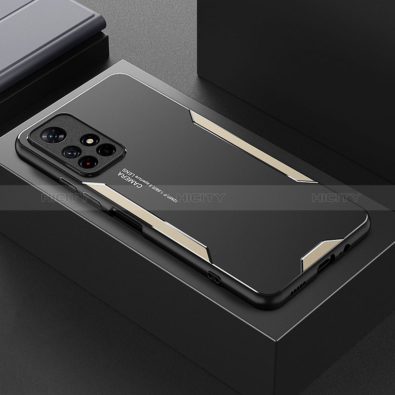 Handyhülle Hülle Luxus Aluminium Metall und Silikon Rahmen Tasche für Xiaomi Redmi Note 11T 5G groß