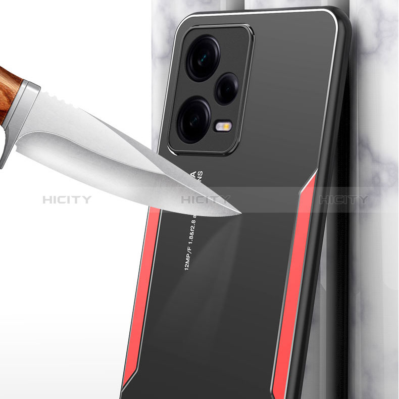 Handyhülle Hülle Luxus Aluminium Metall und Silikon Rahmen Tasche für Xiaomi Redmi Note 12 Pro 5G groß