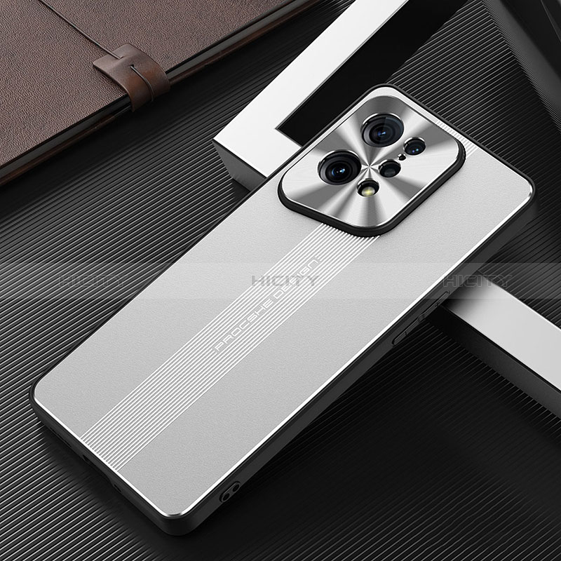 Handyhülle Hülle Luxus Aluminium Metall und Silikon Rahmen Tasche J01 für Oppo Find X5 5G groß