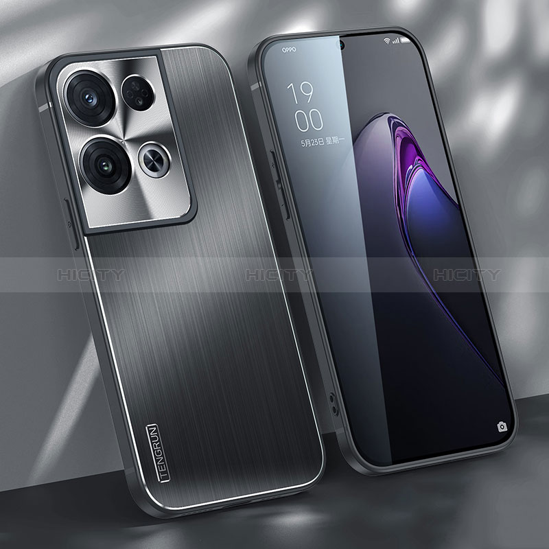 Handyhülle Hülle Luxus Aluminium Metall und Silikon Rahmen Tasche J01 für Oppo Reno9 Pro+ Plus 5G