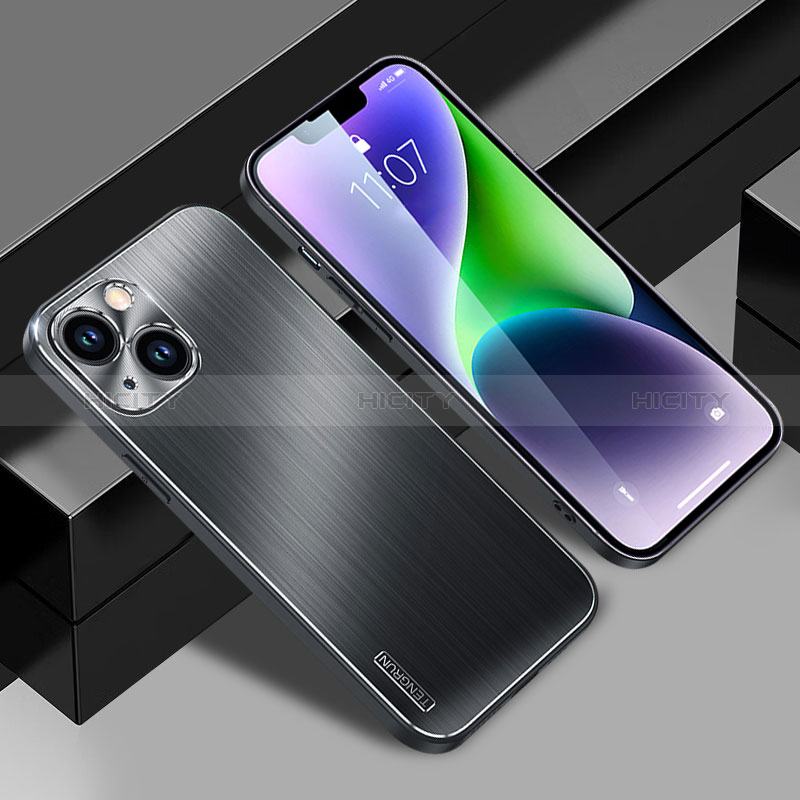 Handyhülle Hülle Luxus Aluminium Metall und Silikon Rahmen Tasche JL1 für Apple iPhone 14 groß