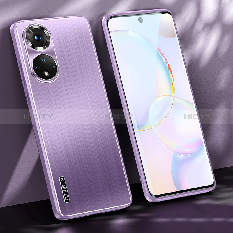 Handyhülle Hülle Luxus Aluminium Metall und Silikon Rahmen Tasche JL1 für Huawei Honor 50 5G Violett