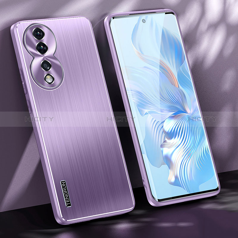 Handyhülle Hülle Luxus Aluminium Metall und Silikon Rahmen Tasche JL1 für Huawei Honor 80 5G Violett