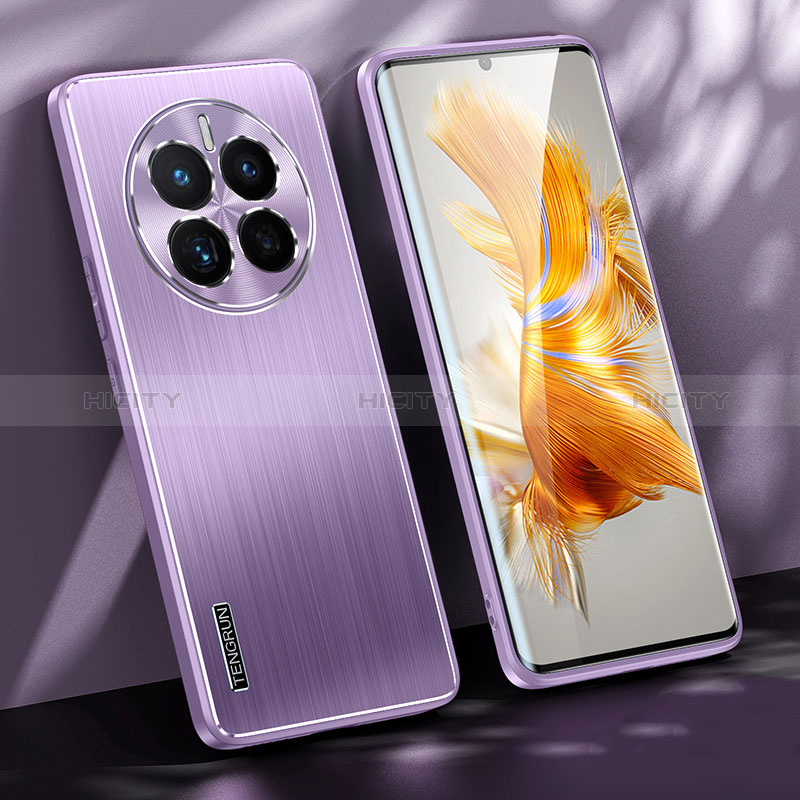 Handyhülle Hülle Luxus Aluminium Metall und Silikon Rahmen Tasche JL1 für Huawei Mate 50 Violett