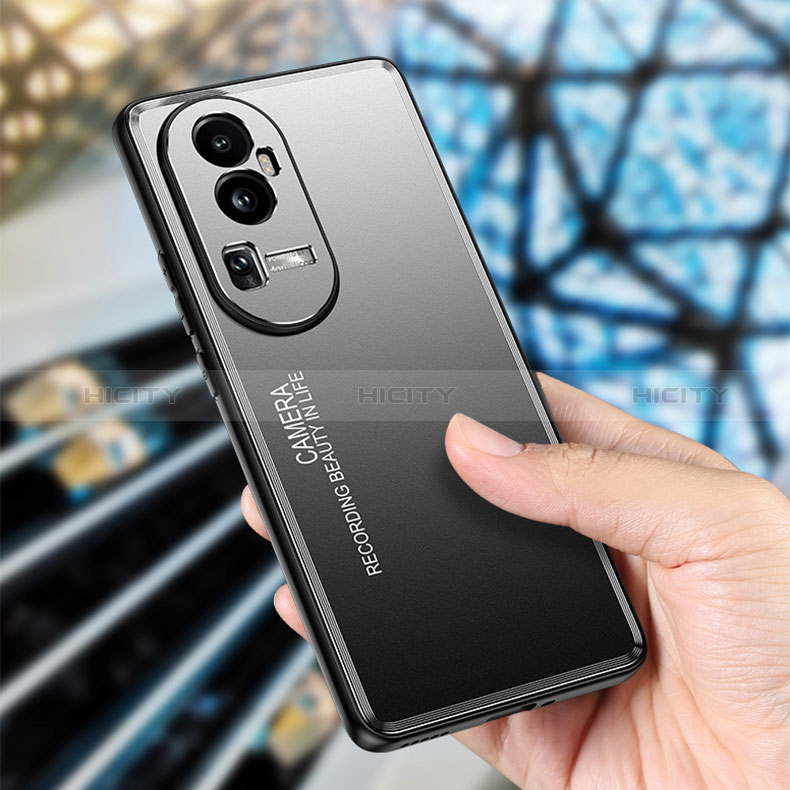 Handyhülle Hülle Luxus Aluminium Metall und Silikon Rahmen Tasche JL2 für Oppo Reno10 Pro+ Plus 5G