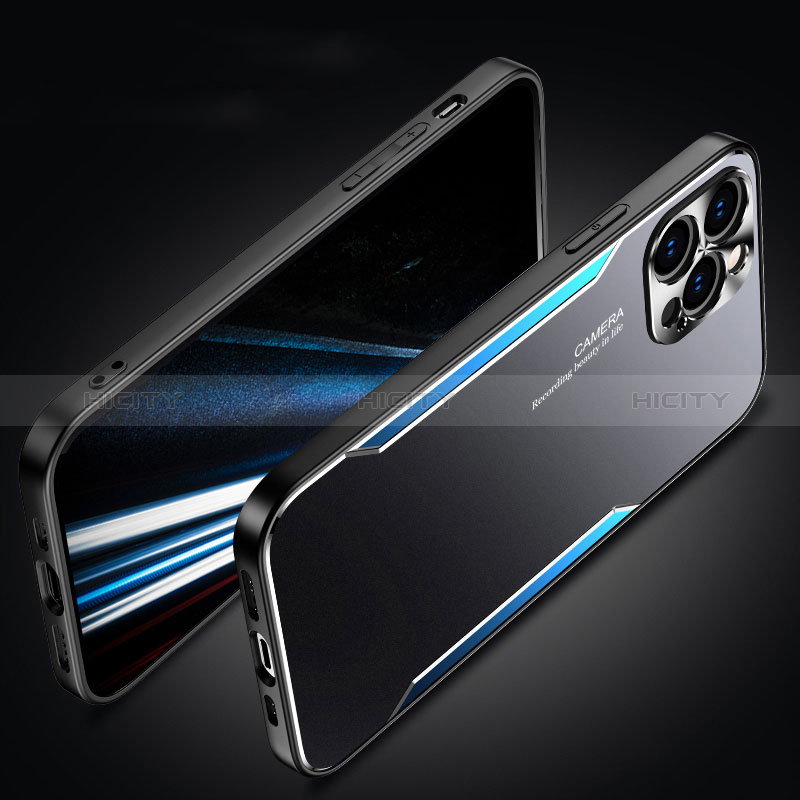 Handyhülle Hülle Luxus Aluminium Metall und Silikon Rahmen Tasche JL3 für Apple iPhone 14 Plus groß