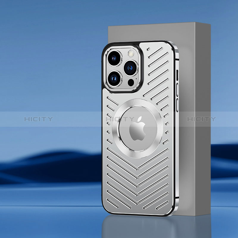 Handyhülle Hülle Luxus Aluminium Metall und Silikon Rahmen Tasche mit Mag-Safe Magnetic Magnetisch AC1 für Apple iPhone 14 Pro