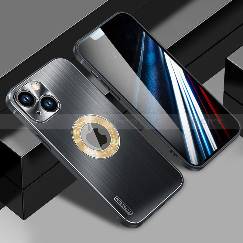 Handyhülle Hülle Luxus Aluminium Metall und Silikon Rahmen Tasche mit Mag-Safe Magnetic Magnetisch JL1 für Apple iPhone 14 Plus groß