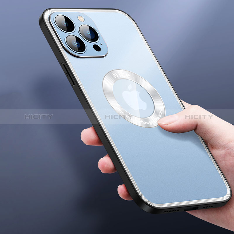 Handyhülle Hülle Luxus Aluminium Metall und Silikon Rahmen Tasche mit Mag-Safe Magnetic Magnetisch JL4 für Apple iPhone 15