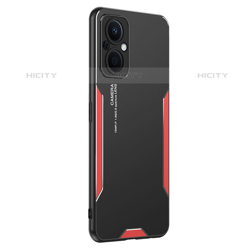 Handyhülle Hülle Luxus Aluminium Metall und Silikon Rahmen Tasche PB1 für Oppo F21 Pro 5G Rot