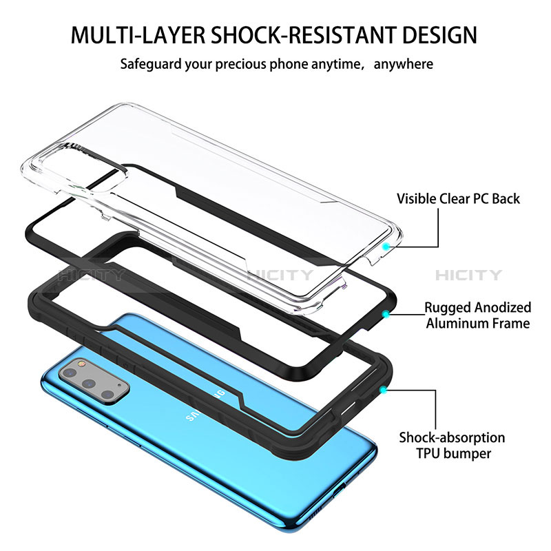 Handyhülle Hülle Luxus Aluminium Metall und Silikon Rahmen Tasche RJ1 für Samsung Galaxy S20