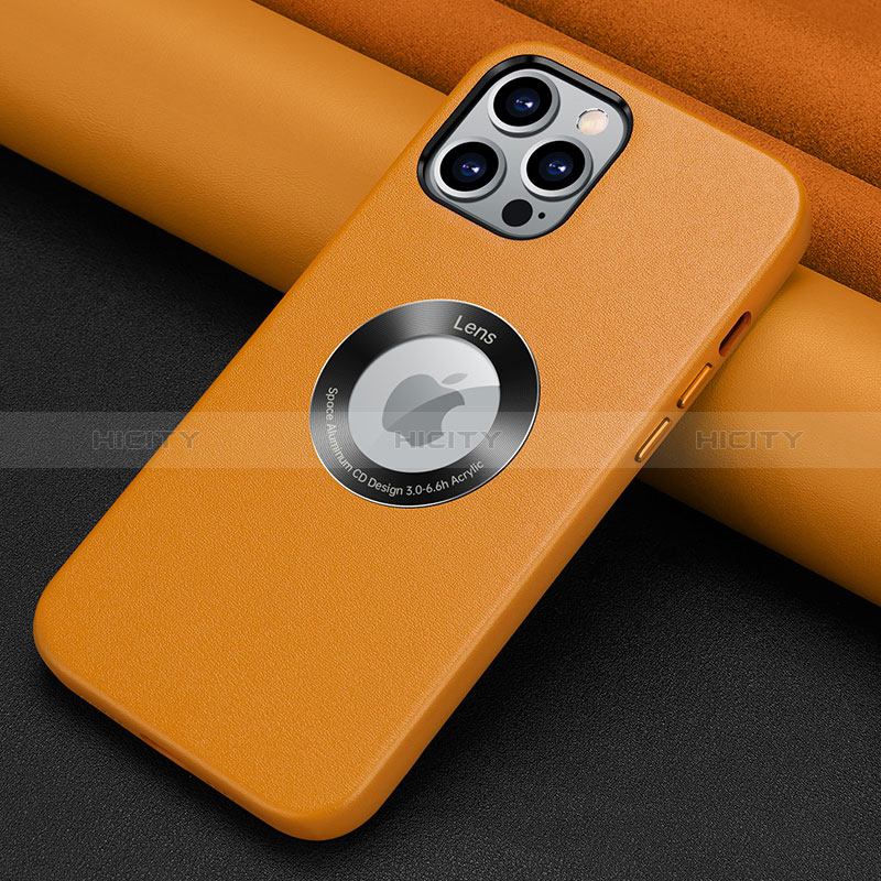 Handyhülle Hülle Luxus Leder Schutzhülle A08 für Apple iPhone 14 Pro Max Orange Plus