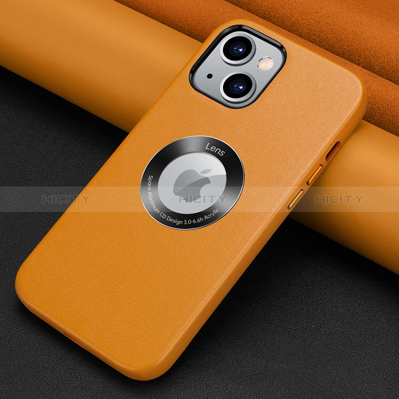 Handyhülle Hülle Luxus Leder Schutzhülle A08 für Apple iPhone 15 Orange