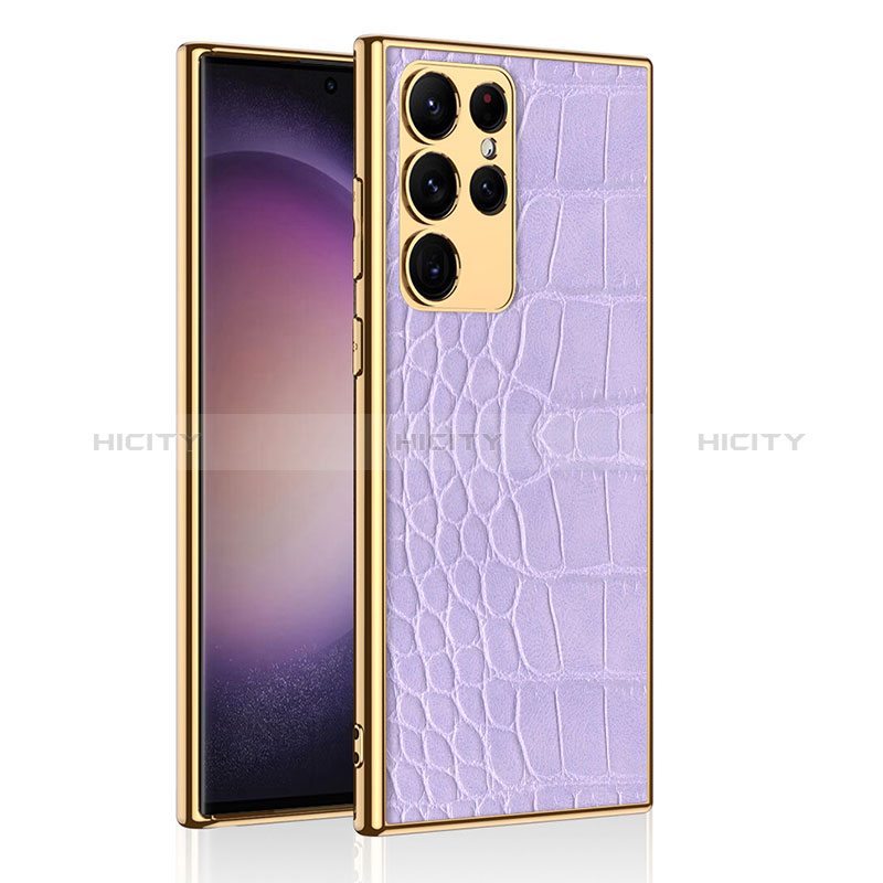 Handyhülle Hülle Luxus Leder Schutzhülle AC3 für Samsung Galaxy S22 Ultra 5G Violett Plus