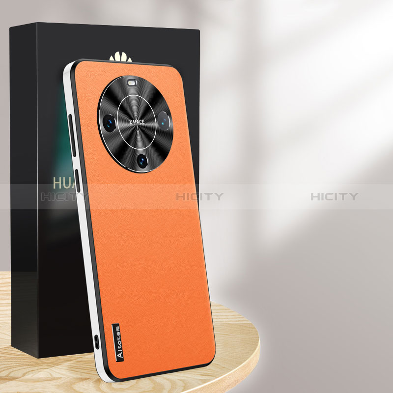 Handyhülle Hülle Luxus Leder Schutzhülle AT1 für Huawei Mate 60 Orange