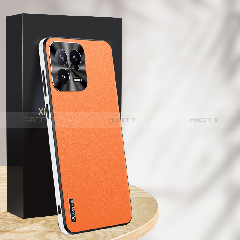 Handyhülle Hülle Luxus Leder Schutzhülle AT1 für Xiaomi Mi 13 5G Orange