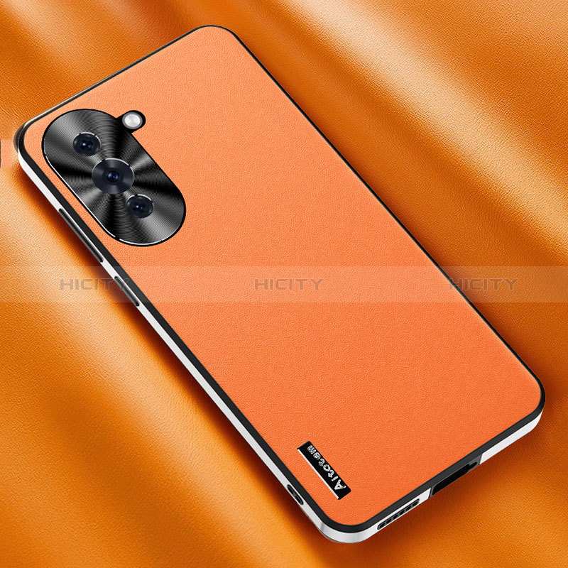 Handyhülle Hülle Luxus Leder Schutzhülle AT2 für Huawei Nova 10 Pro Orange Plus