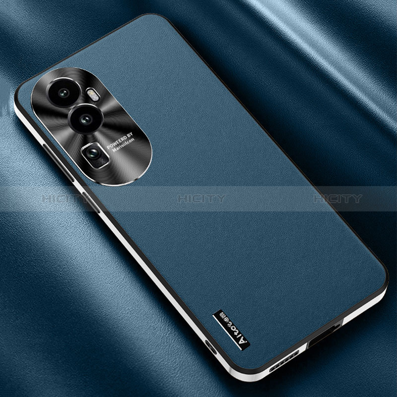 Handyhülle Hülle Luxus Leder Schutzhülle AT2 für Oppo Reno10 Pro+ Plus 5G Blau