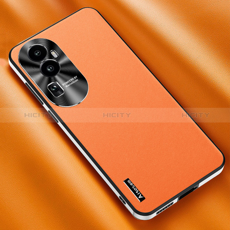 Handyhülle Hülle Luxus Leder Schutzhülle AT2 für Oppo Reno10 Pro+ Plus 5G Orange