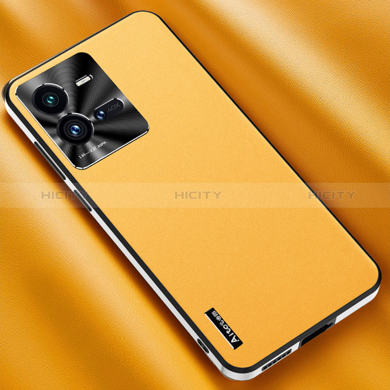 Handyhülle Hülle Luxus Leder Schutzhülle AT2 für Vivo iQOO 10 Pro 5G Gelb Plus