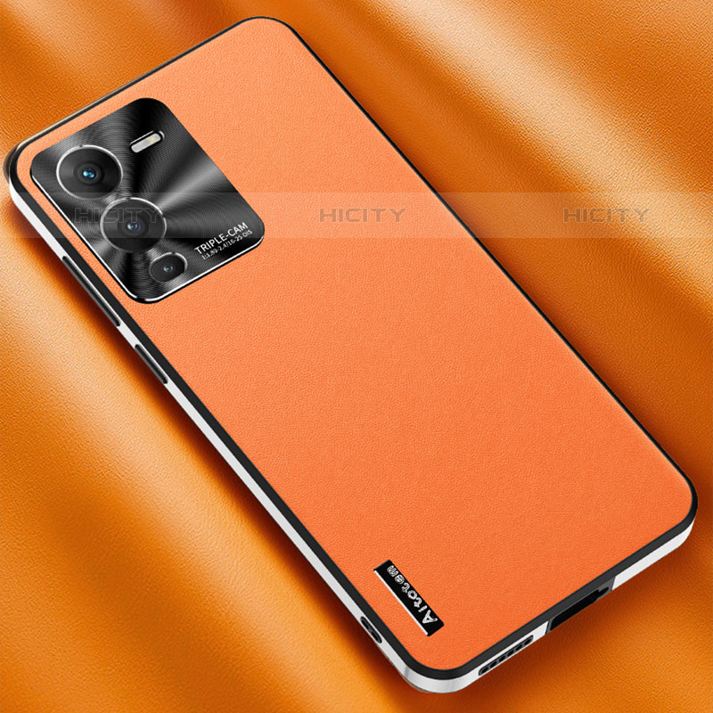 Handyhülle Hülle Luxus Leder Schutzhülle AT2 für Vivo V25 Pro 5G Orange