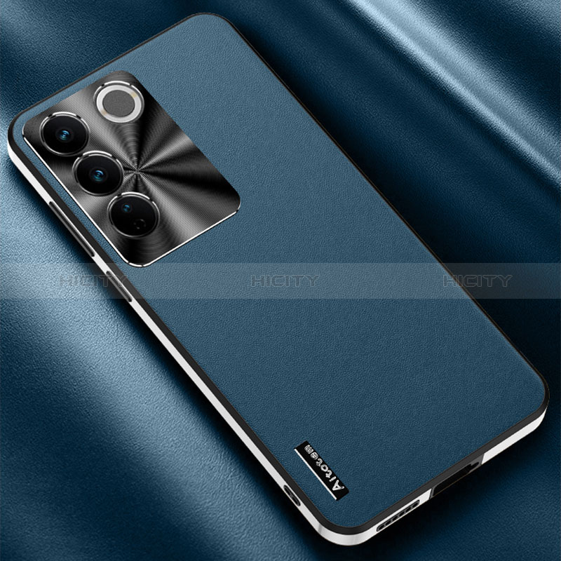 Handyhülle Hülle Luxus Leder Schutzhülle AT2 für Vivo V27 Pro 5G Blau