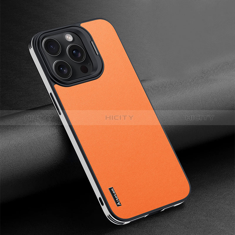 Handyhülle Hülle Luxus Leder Schutzhülle AT4 für Apple iPhone 14 Pro Max Orange